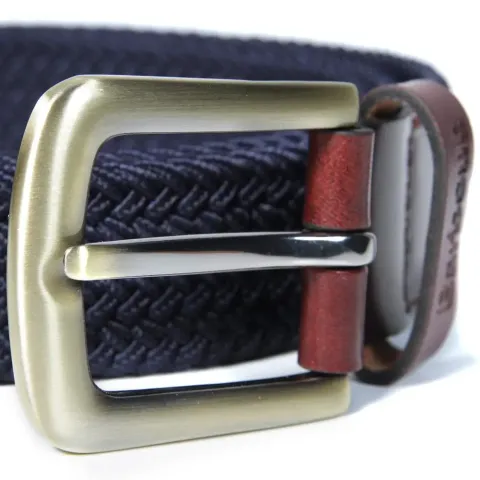 Stretch Webbing & Leather Belt