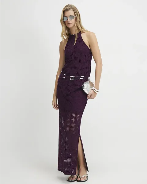 River Island Crochet Maxi Skirt