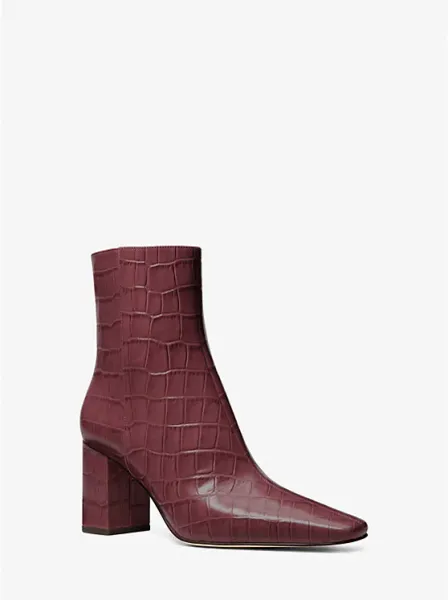 Elise Crocodile Embossed Leather Boot