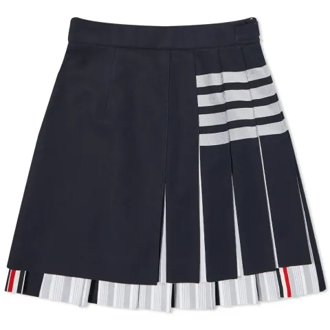 Micro Mini Half Pleated 4 Bar Skirt