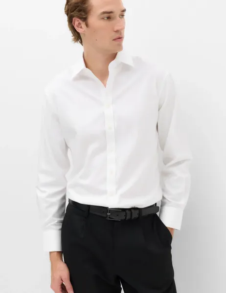 Marks & Spencer Slim Fit 2 Inch Shorter Ultimate Non Iron Cotton Shirt White