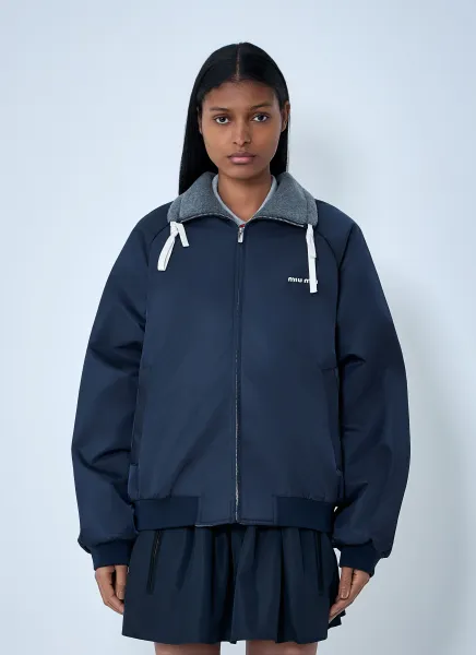 Technical Gazar And Fleece Bomber Jacket