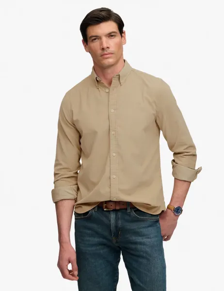 Superdry & Co Relaxed Fit Pure Cotton Corduroy Shirt Beige