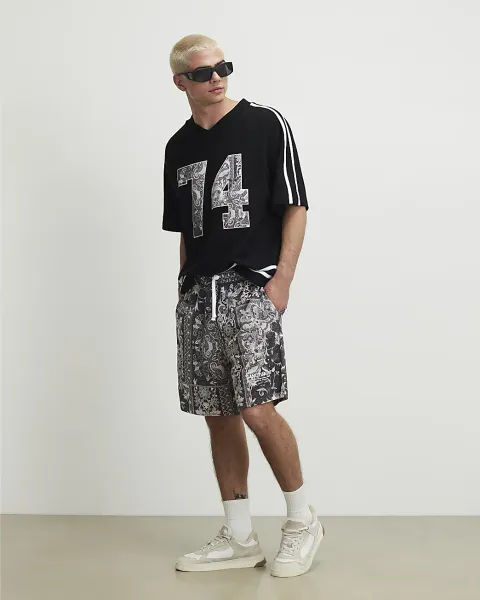River Island Regular Fit Tapestry 74 Shorts
