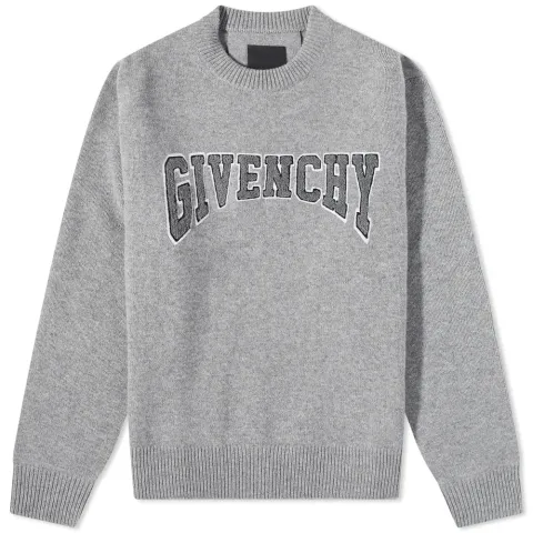 Embroidered College Logo Crew Knit