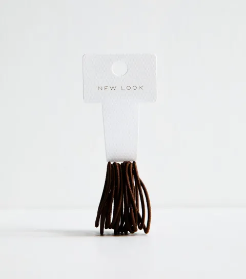 Brown Pack of 15 Skinny Hair Bands