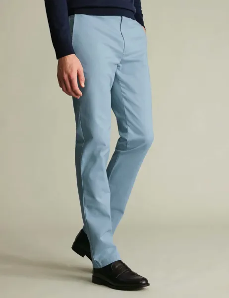 Charles Tyrwhitt Ultimate Non Iron Slim Fit Chinos Light Blue