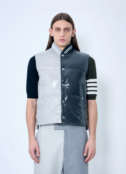 High-Gloss Contrast Down Gilet