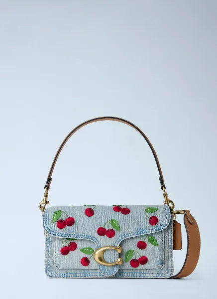 Tabby Shoulder Bag 26 With Cherry Embroidery