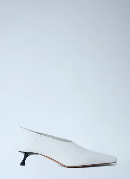 Leather Kitten Heel Pumps