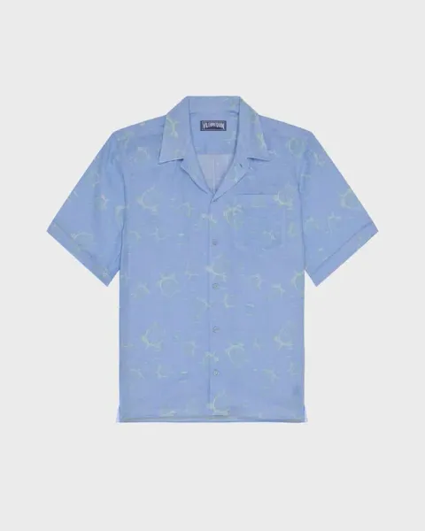 Vilebrequin Men Linen Bowling Shirt Bubble 3d