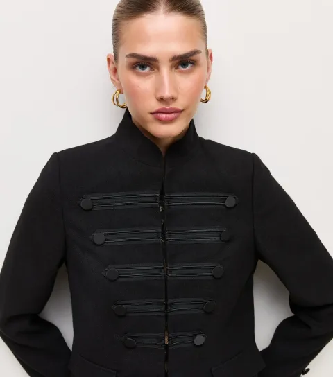 New Look Women's Black Twill Drummer Boy Jacket
