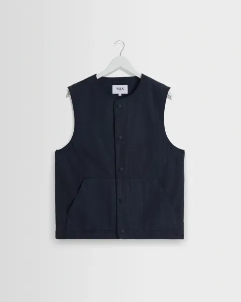Jedd - Navy Organic Cotton Ripstop Gilet