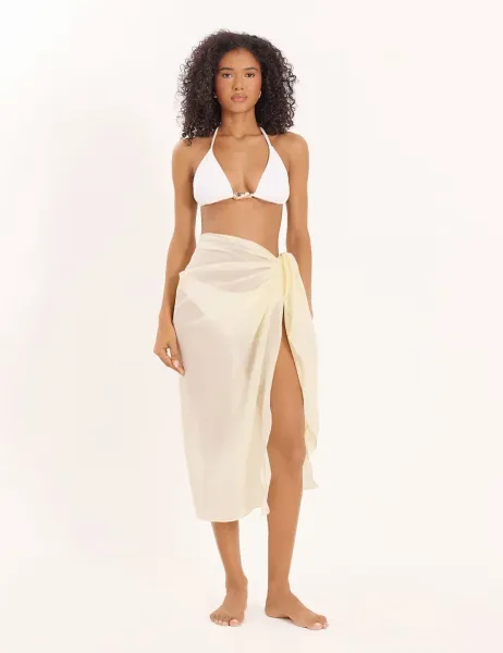 4th & Reckless Ariana Beach Cover Up Sarong Lemon