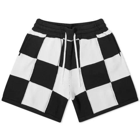 Checkered Knit Shorts