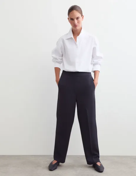 Jaeger Tapered Trousers with Wool Navy