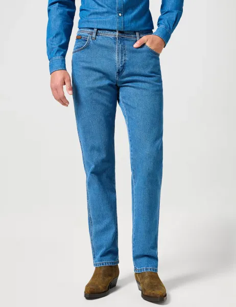 Wrangler Regular Fit Texas Cotton Rich Jeans Blue