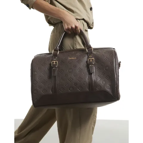 River Island Monogram Embossed Barrel Bag