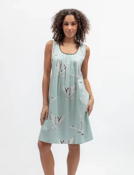 Cyberjammies Cotton Rich Swan Print Nightdress Mint