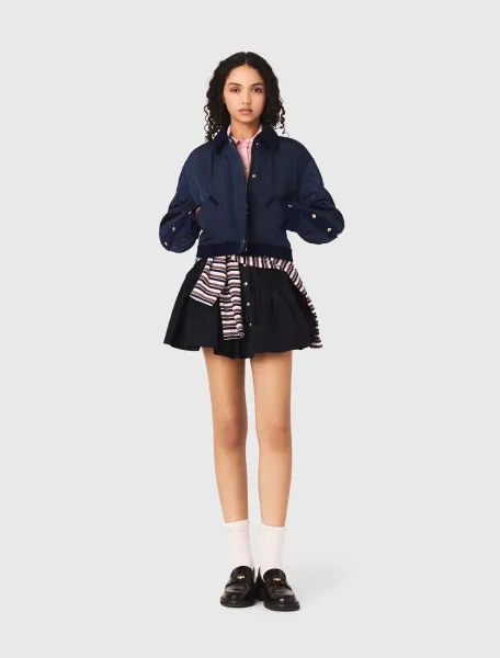 Quilted jacket with velvet details