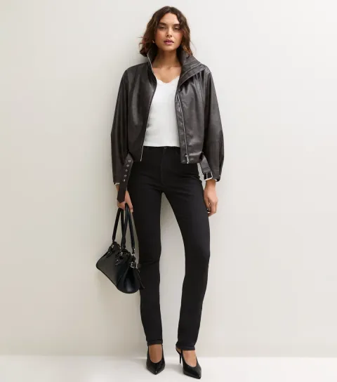 New Look Women's Tall Black Cotton Rich Cigarette Slim Leg Jeans