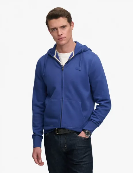 Superdry & Co Cotton Rich Zip Up Hoodie Blue