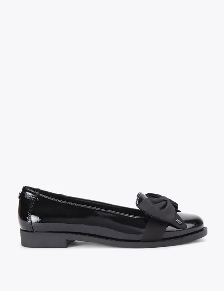 Kurt Geiger Leather Bow Flat Ballet Pumps Black