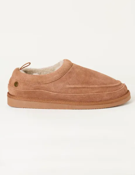 FatFace Suede Fleece Lined Mule Slippers