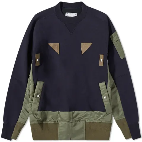 Nylon Twill MA-1 Crew Sweat
