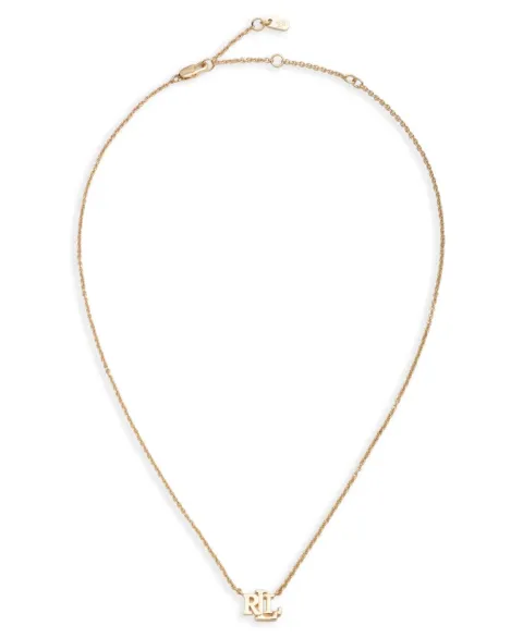 Lauren Ralph Lauren 16 Gold Logo Pendant