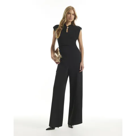 River Island Trim Detail Shoulder Pad Jumpsuit