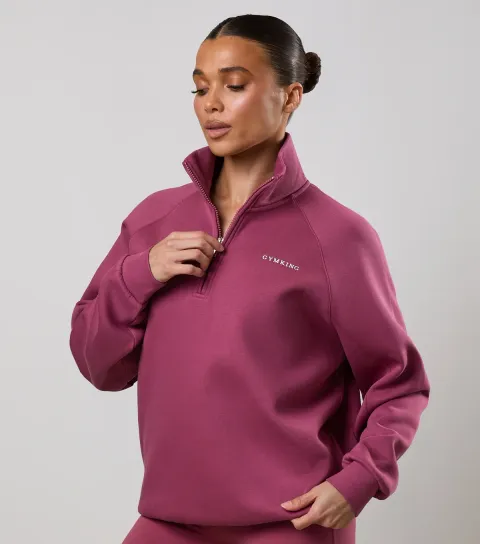 Women's Light Burgundy 365 Raglan Sleeve Funnel Neck Sweatshirt