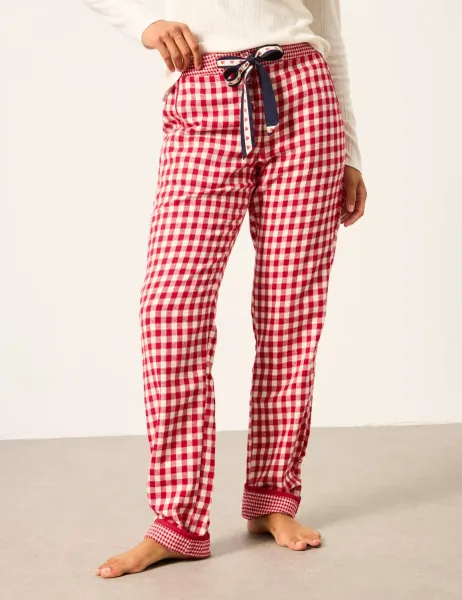 FatFace Pure Cotton Pyjama Bottoms Red Mix
