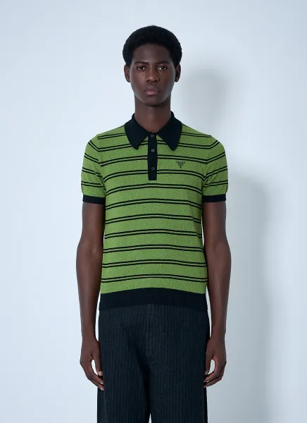 Stripe Logo Motif Polo Shirt