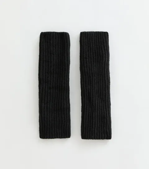 New Look Black Knitted Ribbed Leg Warmers