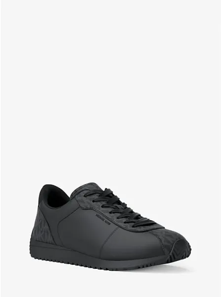 Rhodes Signature Logo and Leather Trainer