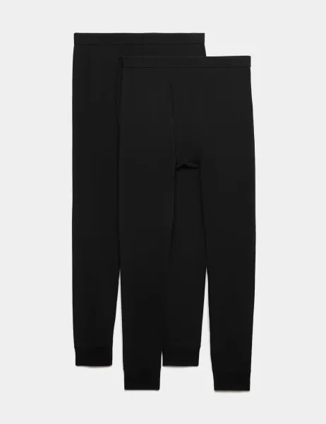 Marks & Spencer 2 Pack Heatgen Light Thermal Long Johns Black