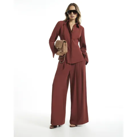 River Island Rust Easy Wide Leg Trousers