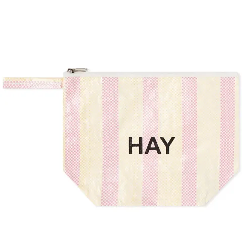 Recycled Candy Stripe Wash Bag - Medium