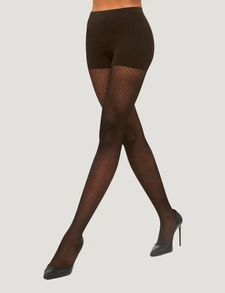 Wolford Control Dots Tights Brown