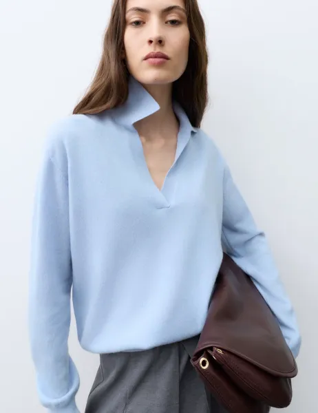 Autograph Pure Cashmere Relaxed Fit Knitted Top Ice Blue