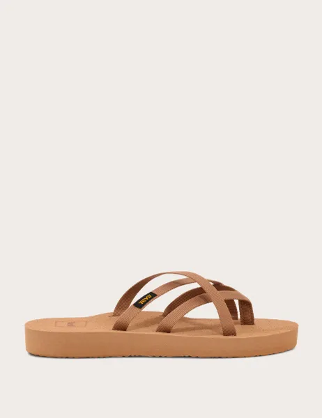 Teva Strappy Flat Flip Flops Tan