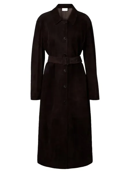 Kendra Suede Coat Chestnut Brown