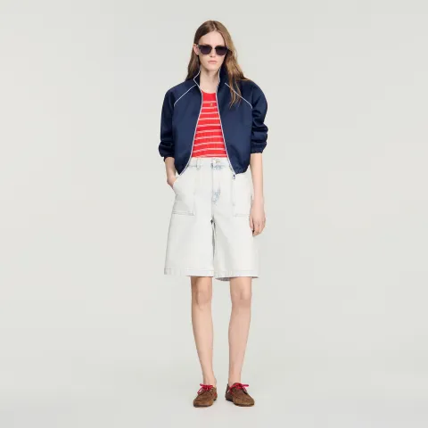 Washed denim Bermuda shorts
