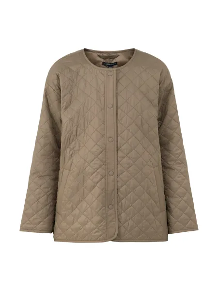 Eileen Fisher Recycled Nylon Round Neck Quilted Short Coat