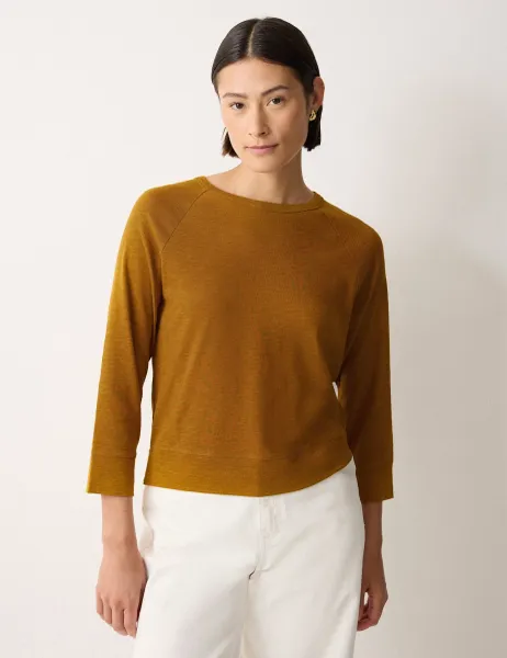 Jigsaw Jersey Raglan Sleeve T-Shirt Burgundy