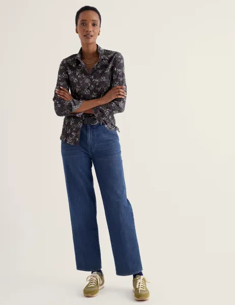 Seasalt Cornwall Pure Cotton Floral Collared Long Sleeve Regular Fit Shirt