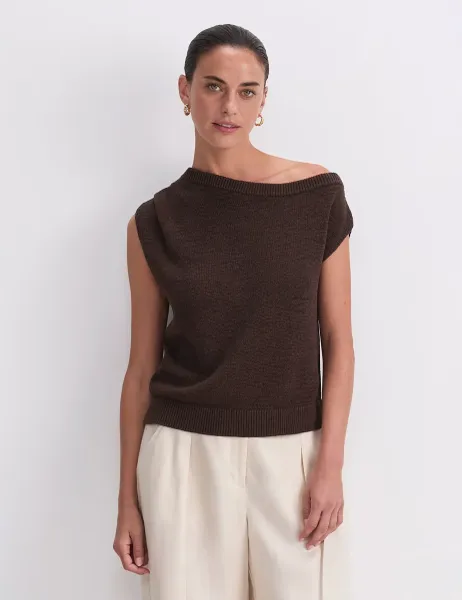 Sportscraft Cotton Blend Textured Knitted Top