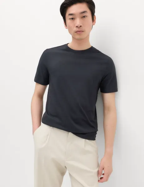 Marks & Spencer Slim Fit Pure Cotton Crew Neck T-Shirt Black