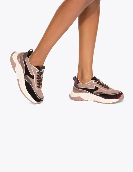Kurt Geiger Lace Up Chunky Trainers Burgundy